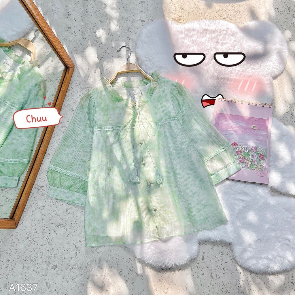 Áo Tơ Giấy Hoa Khô A1637