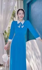 Áo Dài Nơ Trơn Đôi AD1420 (áo lẻ)