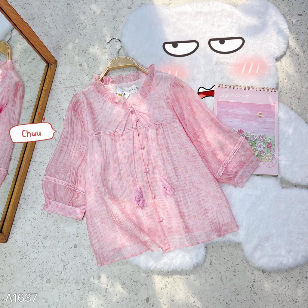 Áo Tơ Giấy Hoa Khô A1637