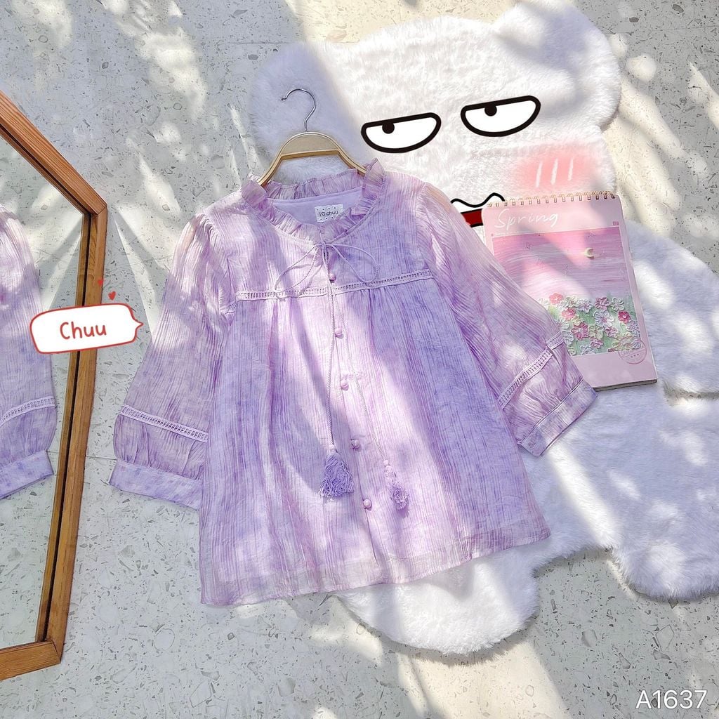 Áo Tơ Giấy Hoa Khô A1637