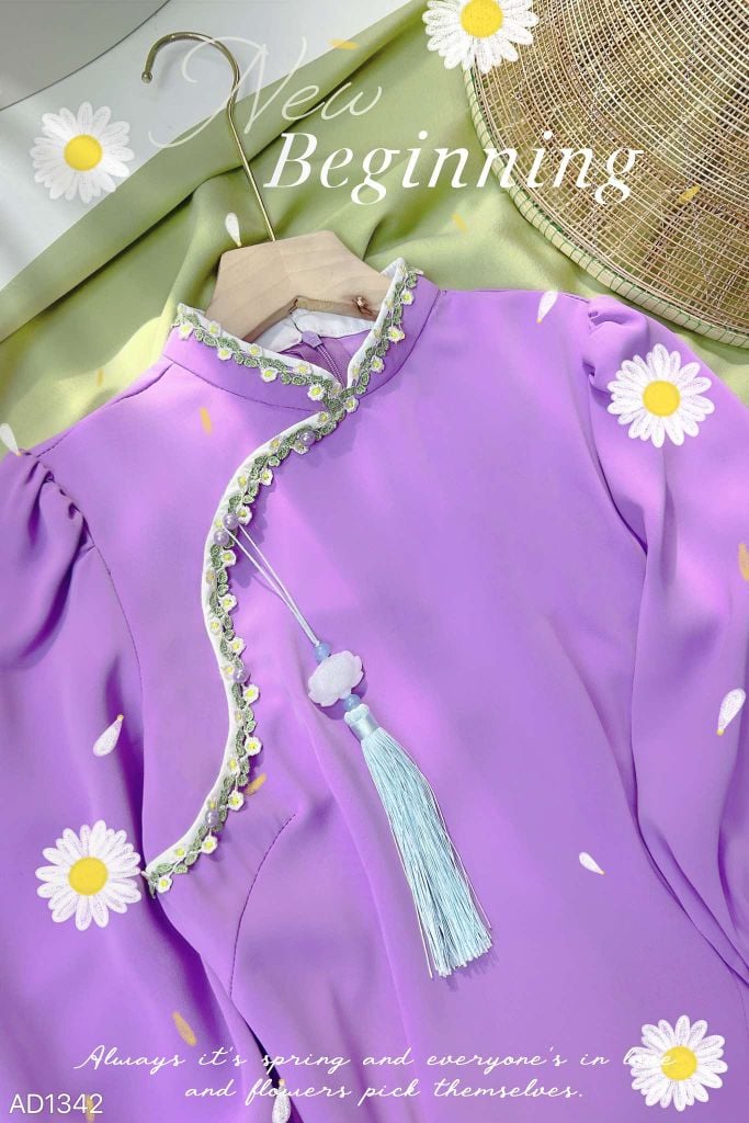 Áo Dài Ren Thạch Lam AD1342 (áo lẻ)