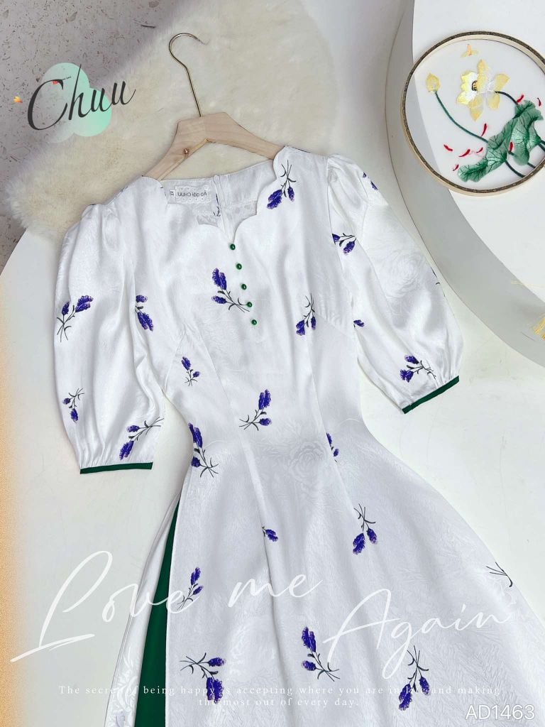 Áo Dài Cổ Sóng Valley AD1463 (áo lẻ)