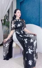 Áo Dài 4 Tà Nơ Vuông Thanh Nhã AD9003.1488 (áo lẻ)