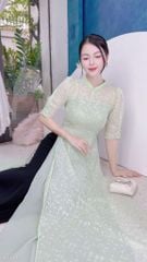 Áo Dài 4 Tà Ngọc Giọt Sương AD9003.1490 (áo lẻ)