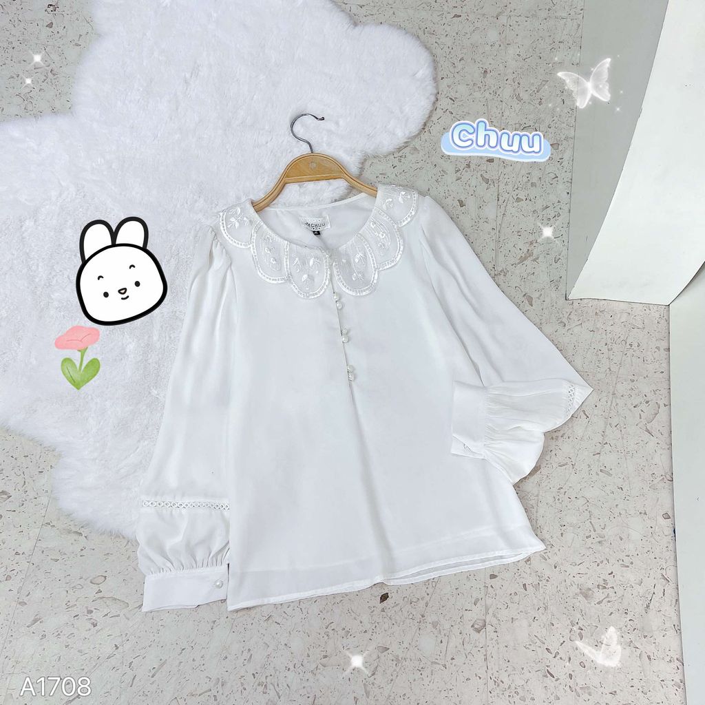 Áo Sơ Mi Cổ Búp Sen A1708