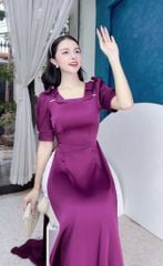 Áo Dài Cổ Vuông Ngọc Chỉ AD1466 (áo lẻ)