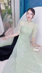 Áo Dài 4 Tà Ngọc Giọt Sương AD9003.1490 (áo lẻ)