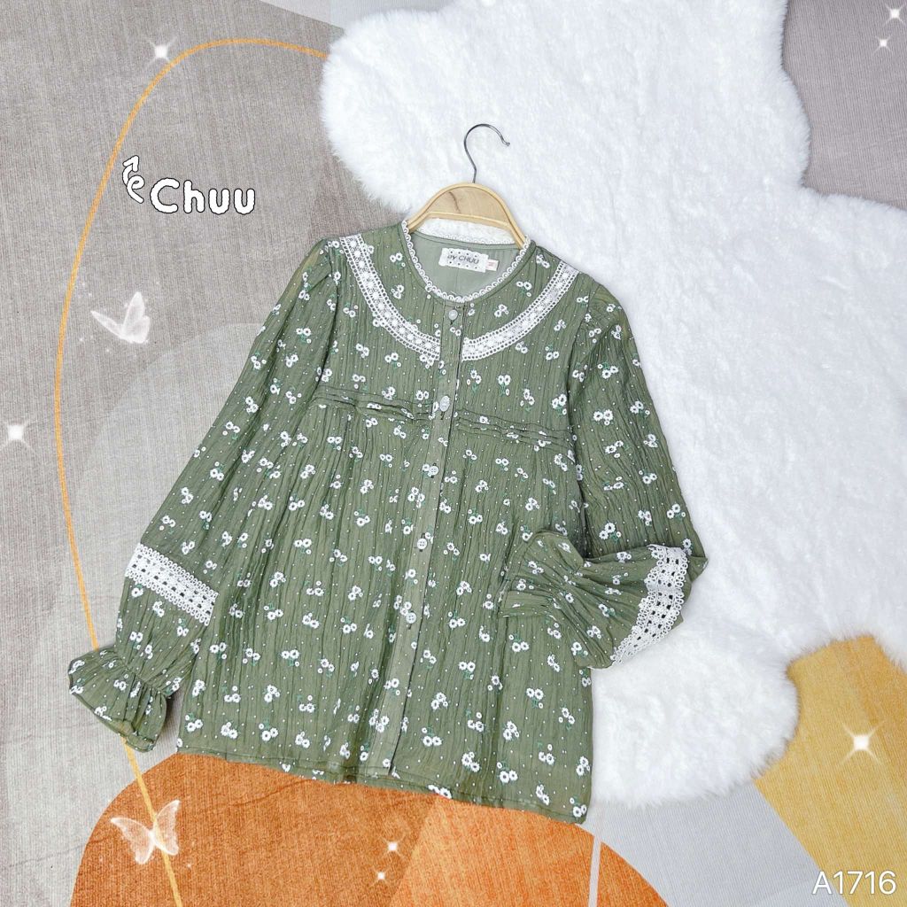 Áo Sơ Mi Tơ Giấy Cúc Họa Mi A1716