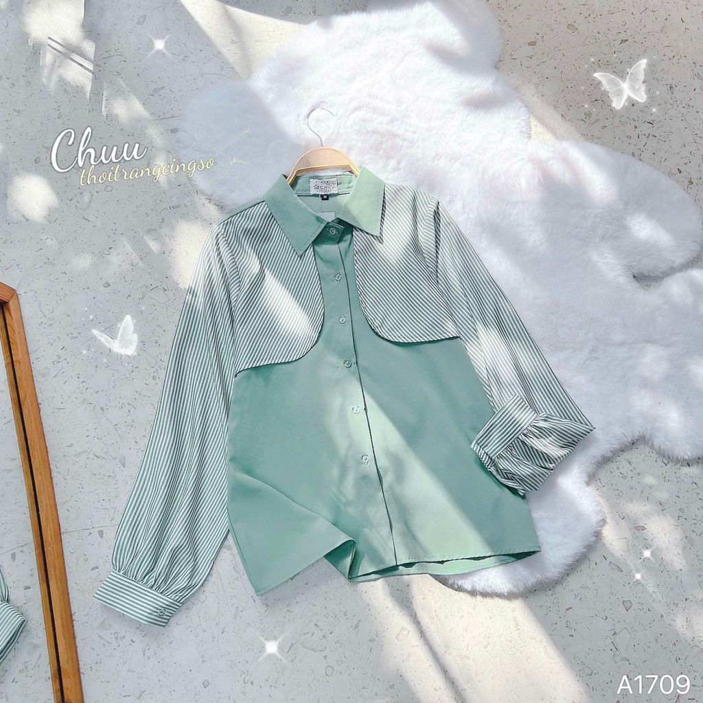 Áo Sơ Mi Giả Khoác Sọc A1709