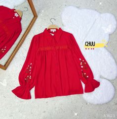 Áo Sơ Mi Tay Hoa Đỗ Quyên A1623