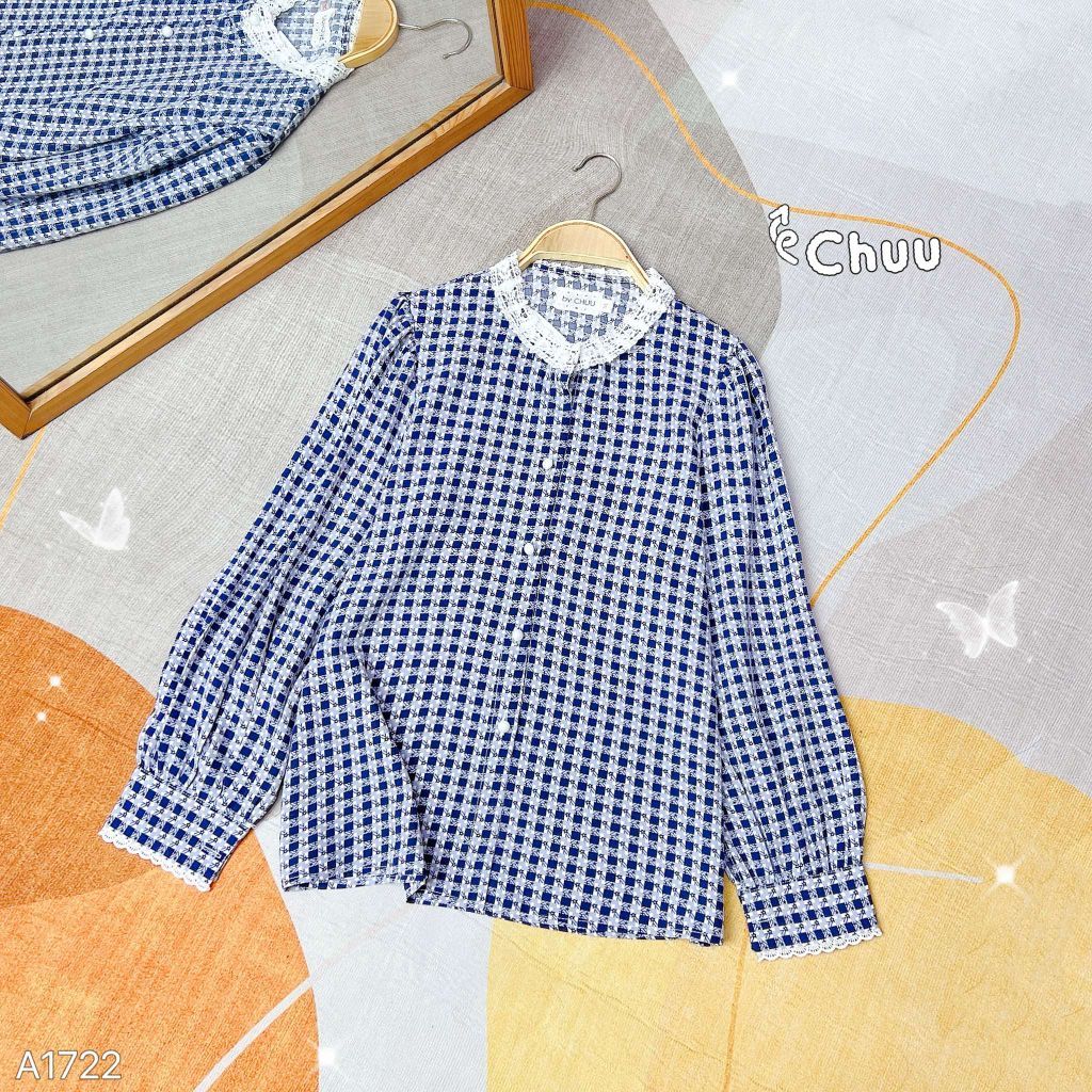 Áo Sơ Mi Ruy Ren Xếp Li A1722