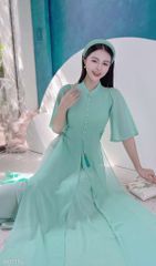 Áo Dài 4 Tà Eo Thêu Trái Tim AD1355 (áo lẻ)