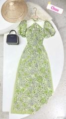 Áo Dài Tú Cầu Giọt Nước AD1524 (áo lẻ)