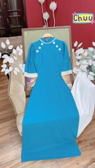 Áo Dài Mango Hoa Dừa AD1364 (áo lẻ)