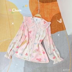 Áo Sơ Mi Bèo Cánh Hoa Nhún A1721