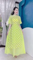 Áo Dài Váy Nơ Ngọc Trai AD1501 (áo lẻ)