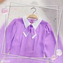 Áo Dài Nơ Trơn Đôi AD1420 (áo lẻ)