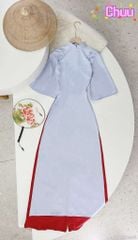 Áo Dài Vân Cá Raplan Tay A AD1496 (áo lẻ)