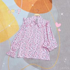 Áo Sơ Mi Sọc Ren Vai Bèo A1725