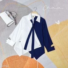 Áo Sơ Mi Vạt Nhọn Đắp Chéo A1734