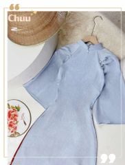 Áo Dài Vân Cá Raplan Tay A AD1496 (áo lẻ)