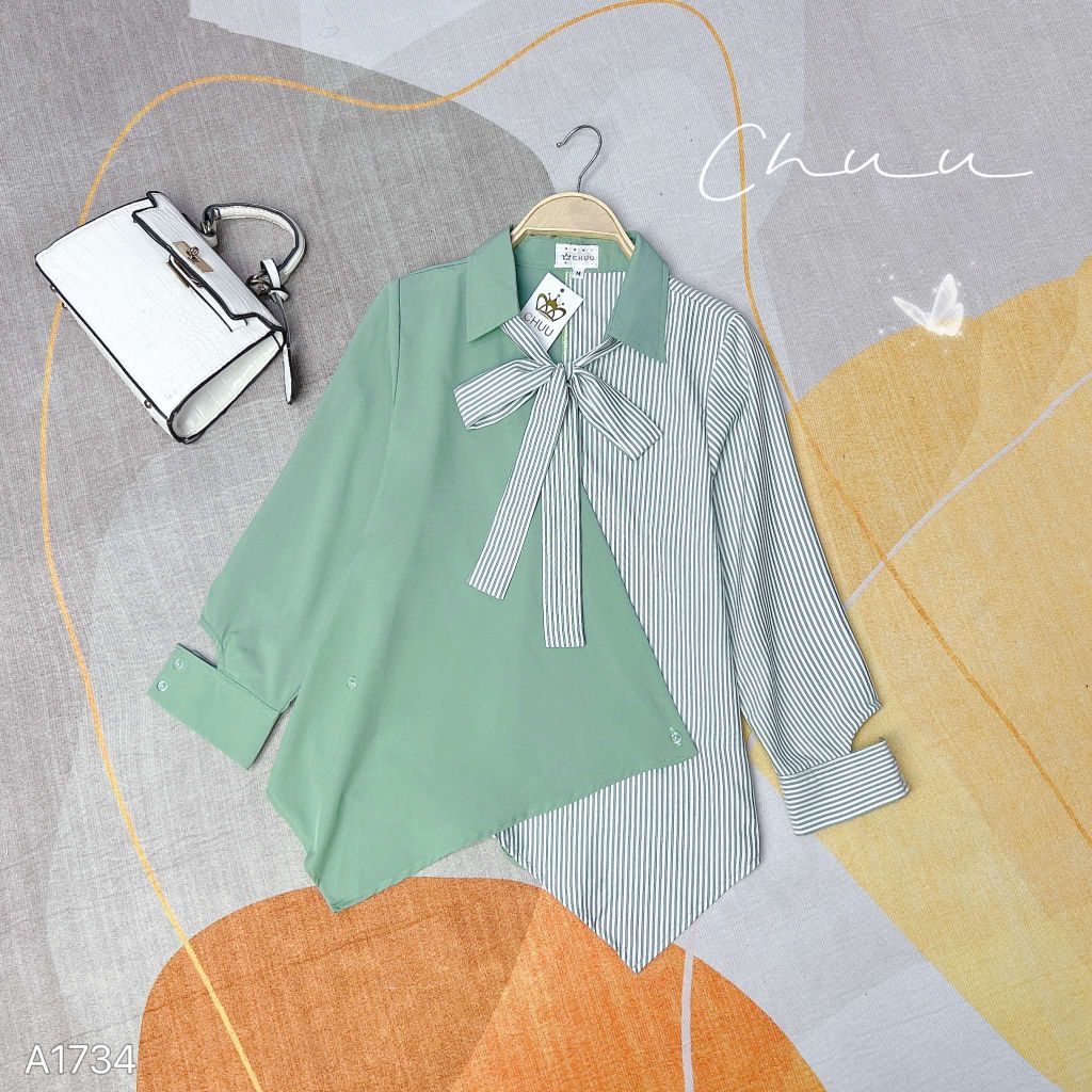 Áo Sơ Mi Vạt Nhọn Đắp Chéo A1734