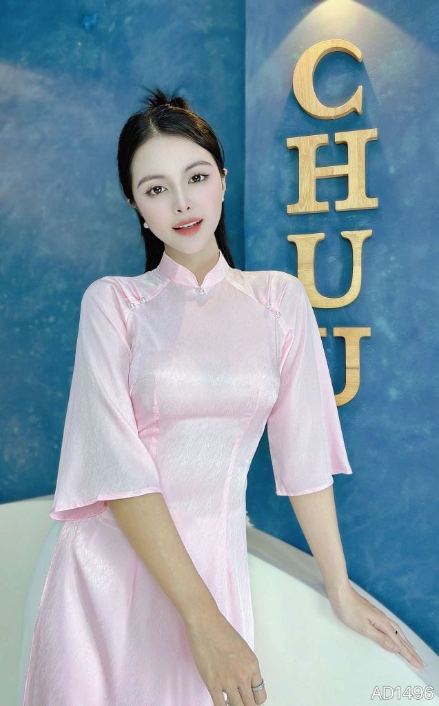 Áo Dài Vân Cá Raplan Tay A AD1496 (áo lẻ)