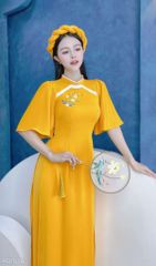 Áo Dài Thêu Hoa Đông Hầu AD1536 (áo lẻ)