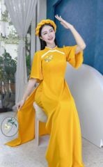 Áo Dài Thêu Hoa Đông Hầu AD1536 (áo lẻ)