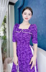 Áo Dài Cổ Vuông Lật AD9002.1532 (áo lẻ)