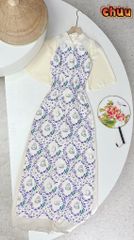 Áo Dài Họa Tiết Victory AD1485 (áo lẻ)