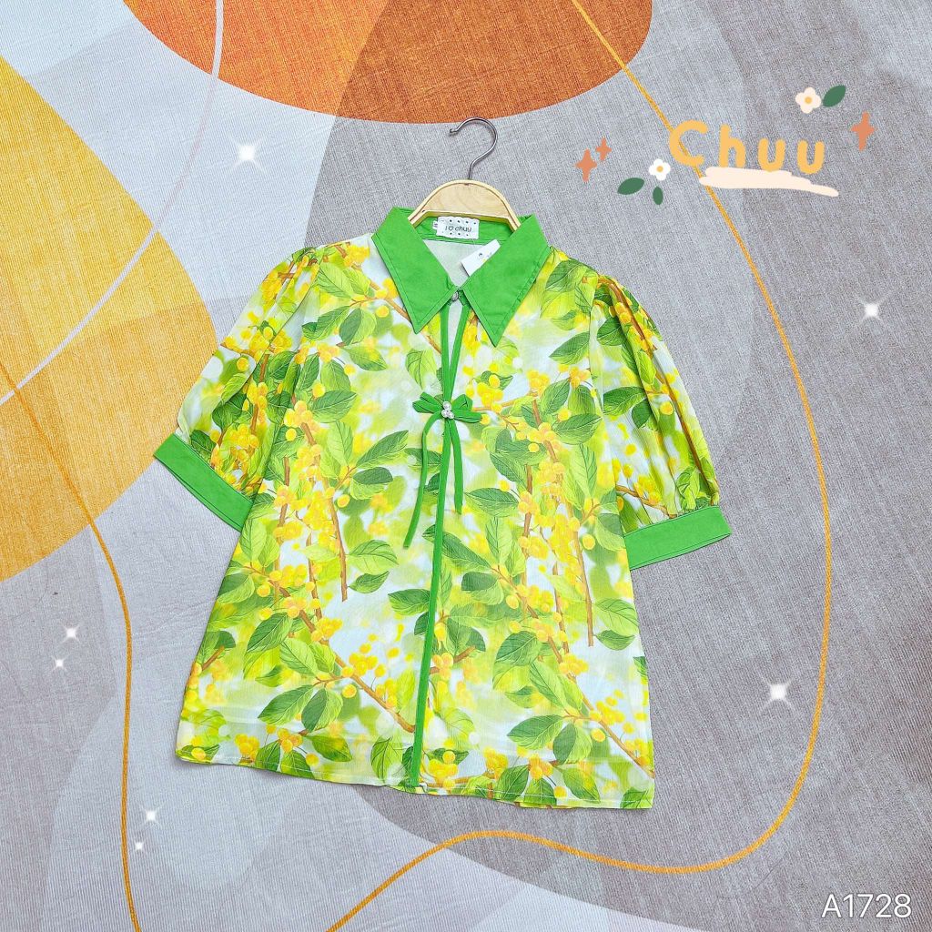 Áo Sơ Mi Cổ Màu Nơ 4C A1728