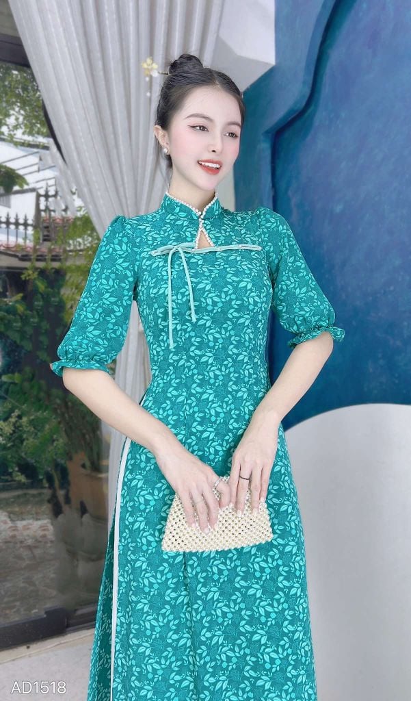 Áo Dài Tam Giác Ngọc Trai AD1518 (áo lẻ)