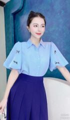 Áo Sơ Mi Tay Bí Đính Nơ A9240 (Áo lẻ)
