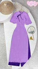 Áo Dài Cổ Cánh Hoa Sen+(PK) AD1498 (áo lẻ)