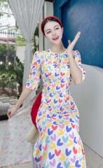 Áo Dài Nơ Nụ Bông AD9262 (áo lẻ)