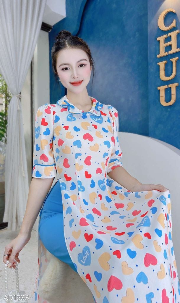 Áo Dài Cổ Trái Bầu AD9002.1533 (áo lẻ)