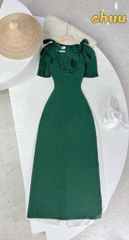 Áo Dài Vân Gỗ Vai Nơ AD1459 (áo lẻ)