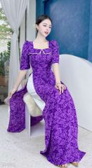 Áo Dài Cổ Vuông Lật AD9002.1532 (áo lẻ)