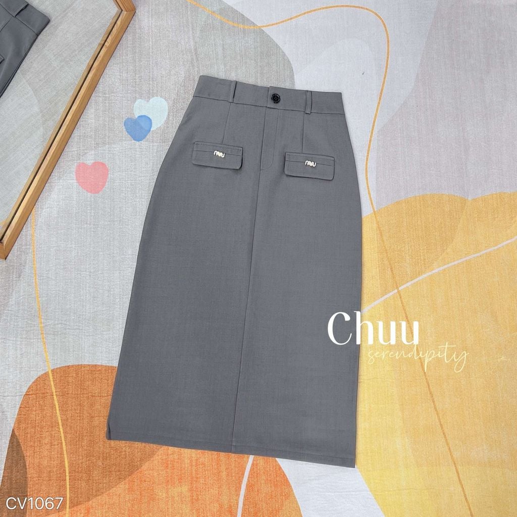 Chân Váy Suông Nắp MeoMeo 73cm CV1067