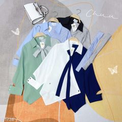 Áo Sơ Mi Vạt Nhọn Đắp Chéo A1734