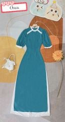 Áo Dài Tằm Ren Boi 129cm AD1523 (áo lẻ)