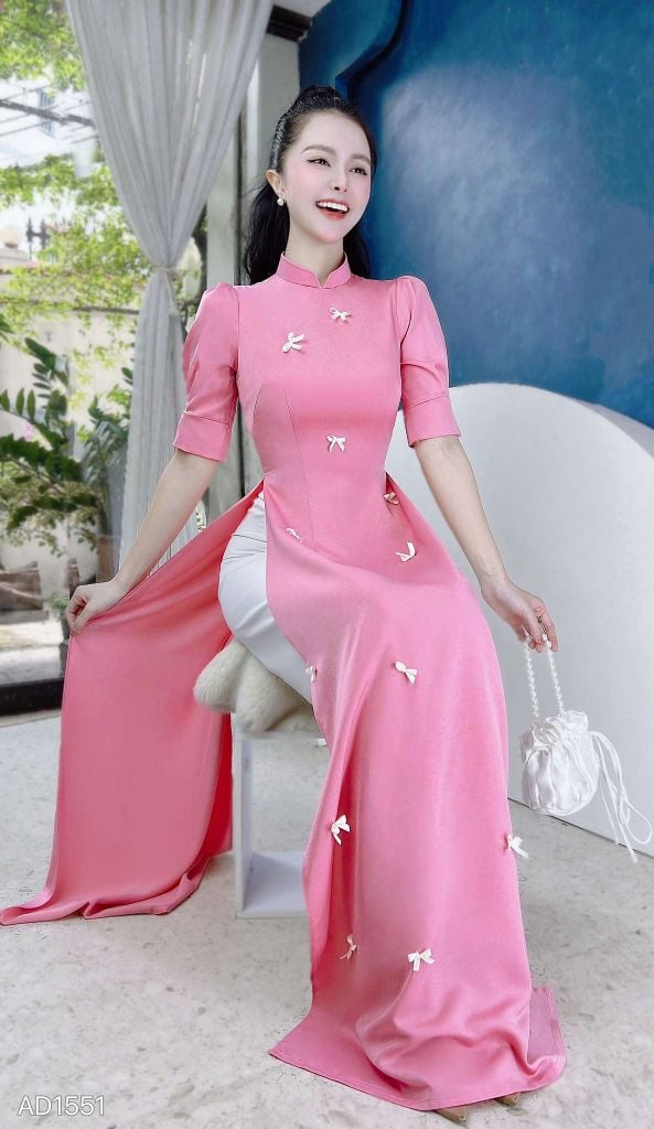 Áo Dài Nhiều Nơ Baby AD1551 (áo lẻ)