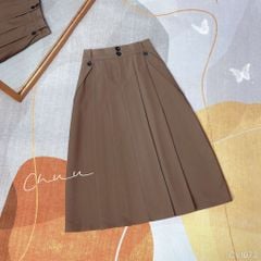 Chân Váy Túi Bản Xéo Li 76cm CV1073