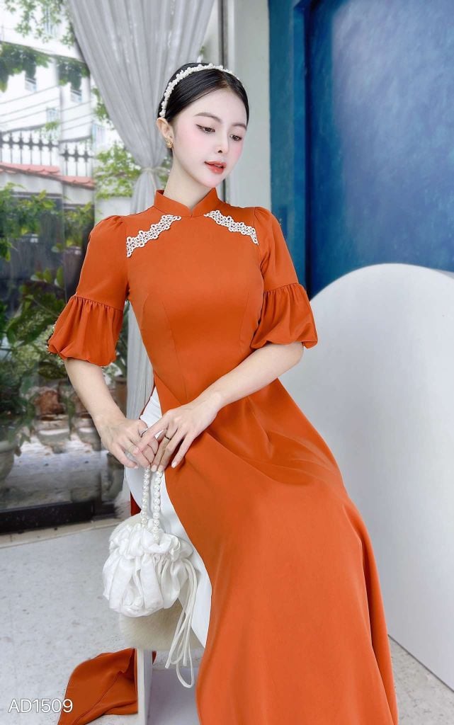 Áo Dài Tay Bí Ren 2 Biên AD9001.1509 (áo lẻ)