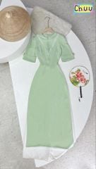 Áo Dài Tằm Gãy Nút Bọc Đôi AD1519 (áo lẻ)