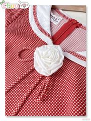 Áo Dài Ô Nhí Hoa Trà+PK AD1520 (áo lẻ)