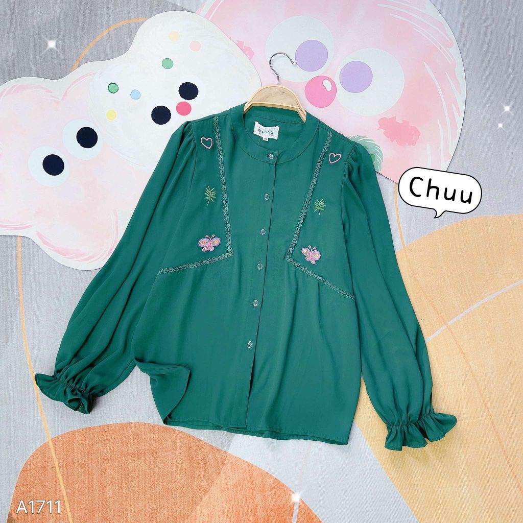 Áo Sơ Mi Tim Lá Bướm A1711