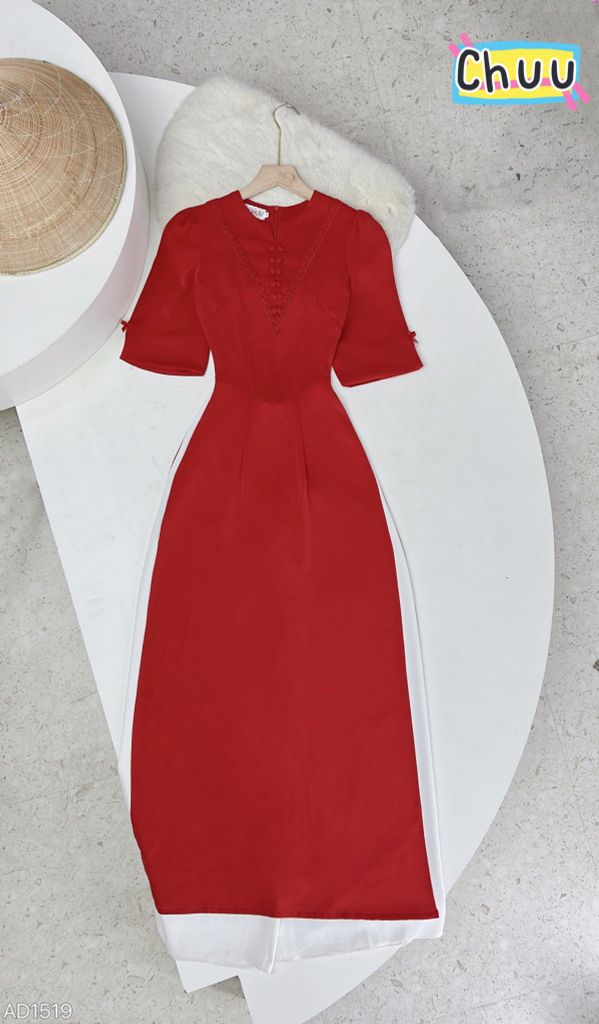 Áo Dài Tằm Gãy Nút Bọc Đôi AD1519 (áo lẻ)