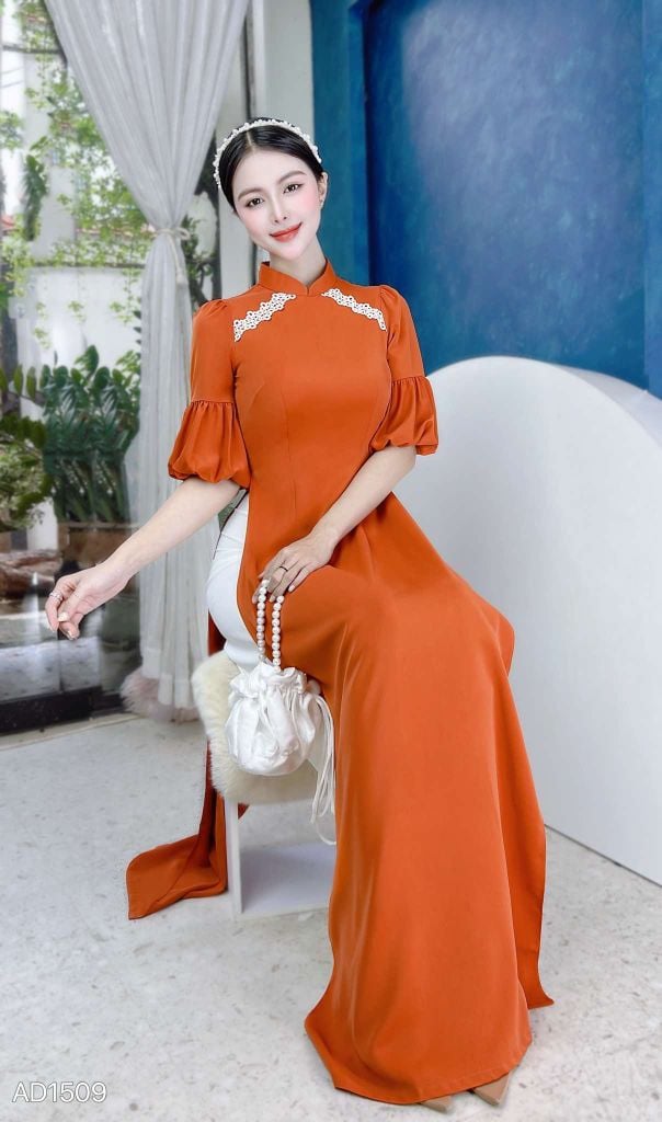 Áo Dài Tay Bí Ren 2 Biên AD9001.1509 (áo lẻ)
